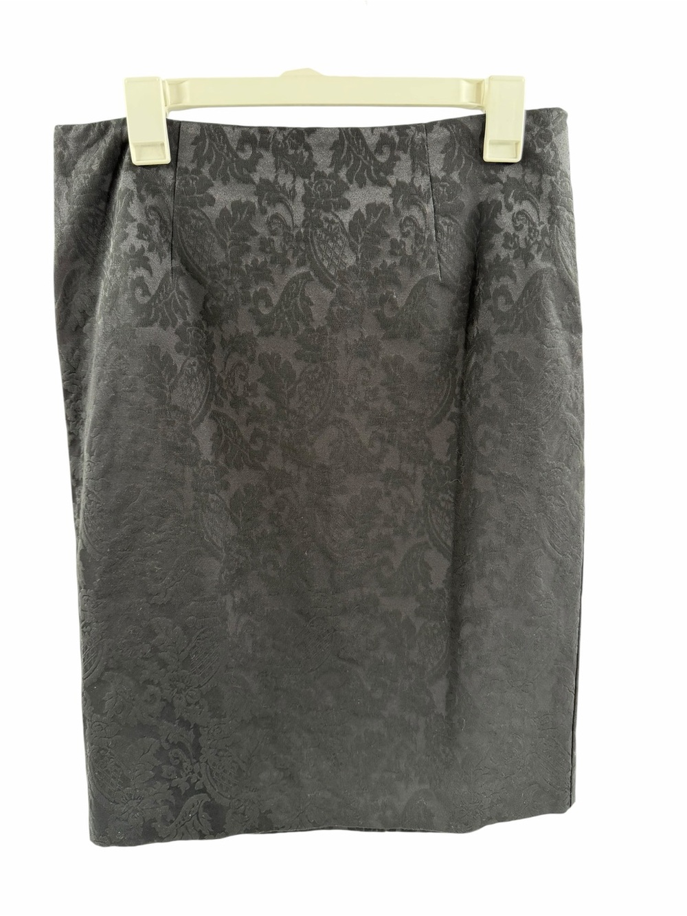 Chicos Floral‎ Jacquard Anna Black Paisley Floral Print Pencil Skirt Medium 8/10